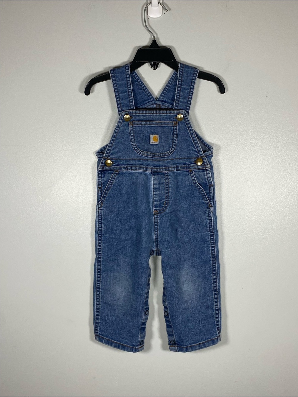 Carhartt Toddler Denim Overalls in Medium Blue